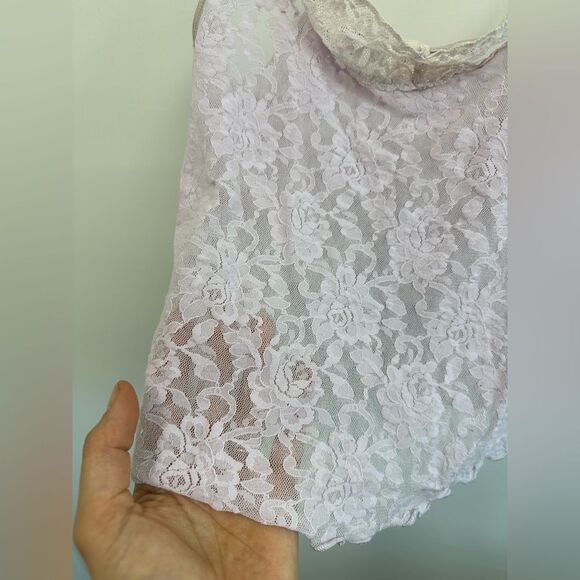 Y2K Lilac Purple Lace Sheer Spaghetti Strap Camisole Top Size L - Picture 8 of 9